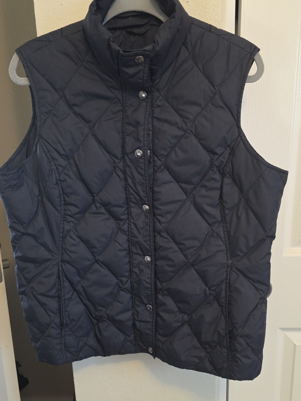 Lands' End Diamond-Quilted Navy Puffer Vest